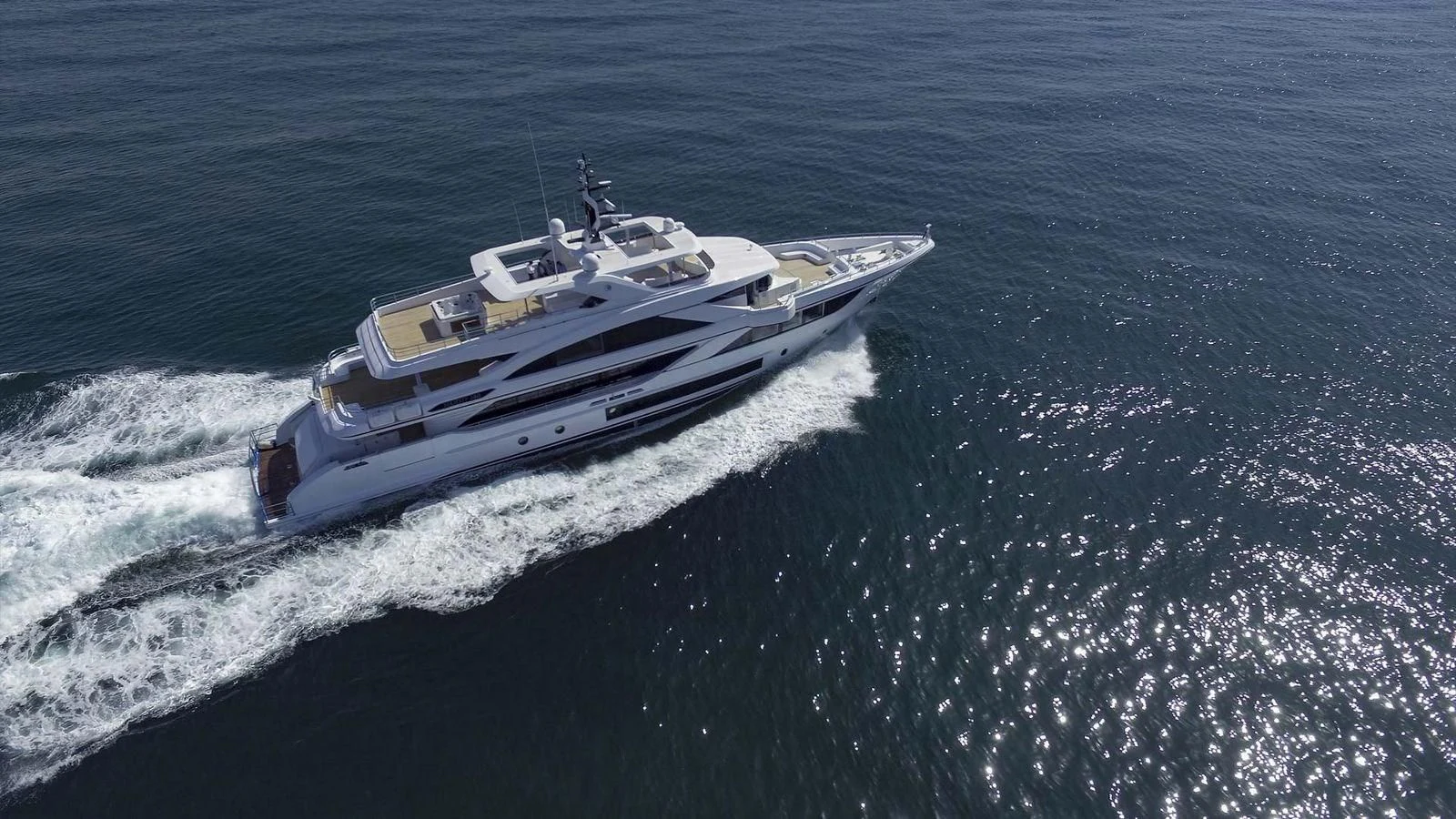 a ship in the ocean aboard MAJESTY 155 Yacht for Sale
