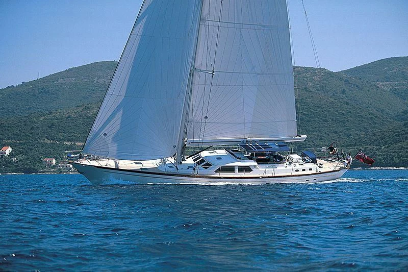 a boat sailing on the water aboard WAVELENGTH Yacht for Sale