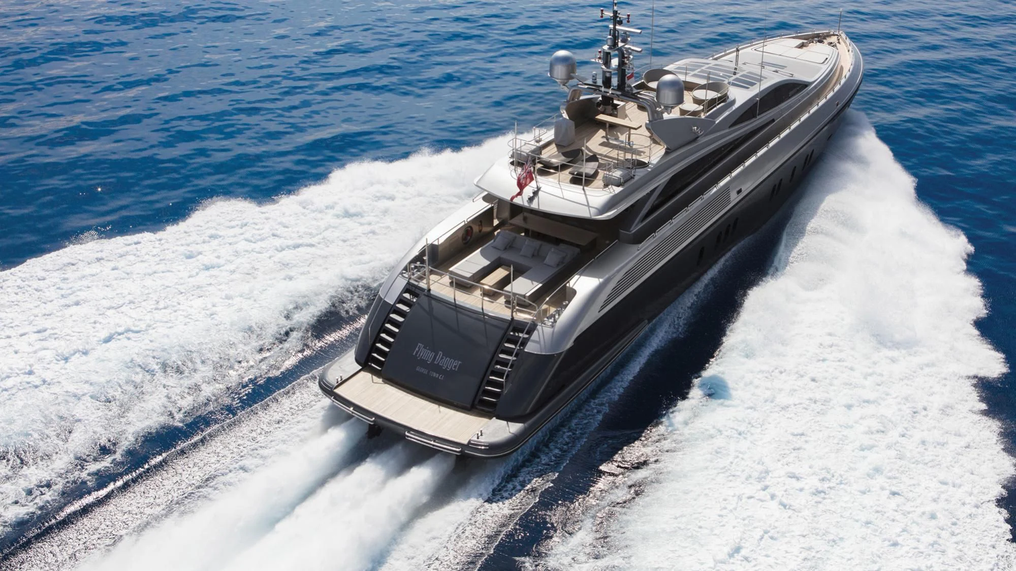 a ship on the water aboard FLYING DAGGER Yacht for Sale