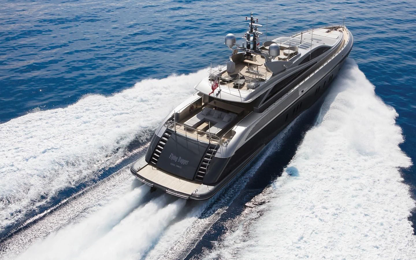 a ship on the water aboard FLYING DAGGER Yacht for Sale