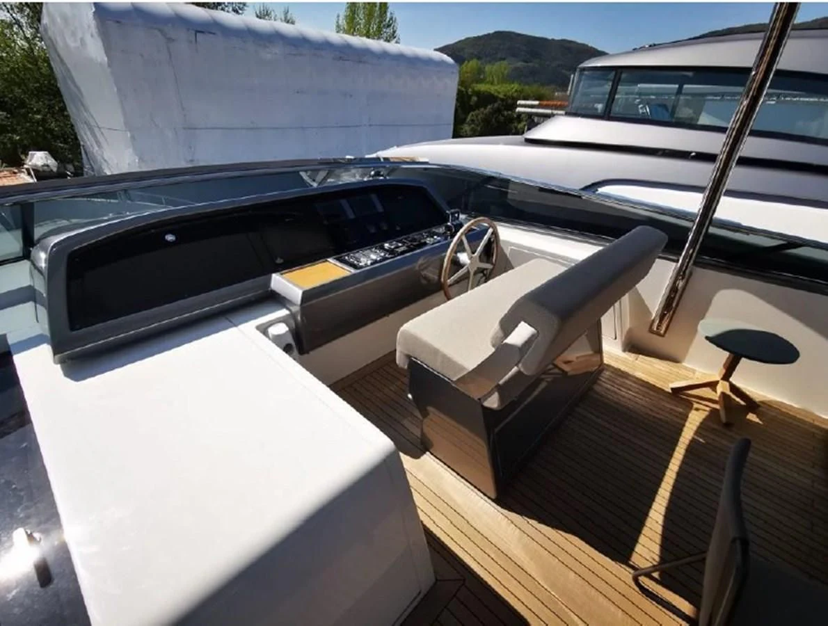 a car parked on a deck aboard Y2 Yacht for Sale