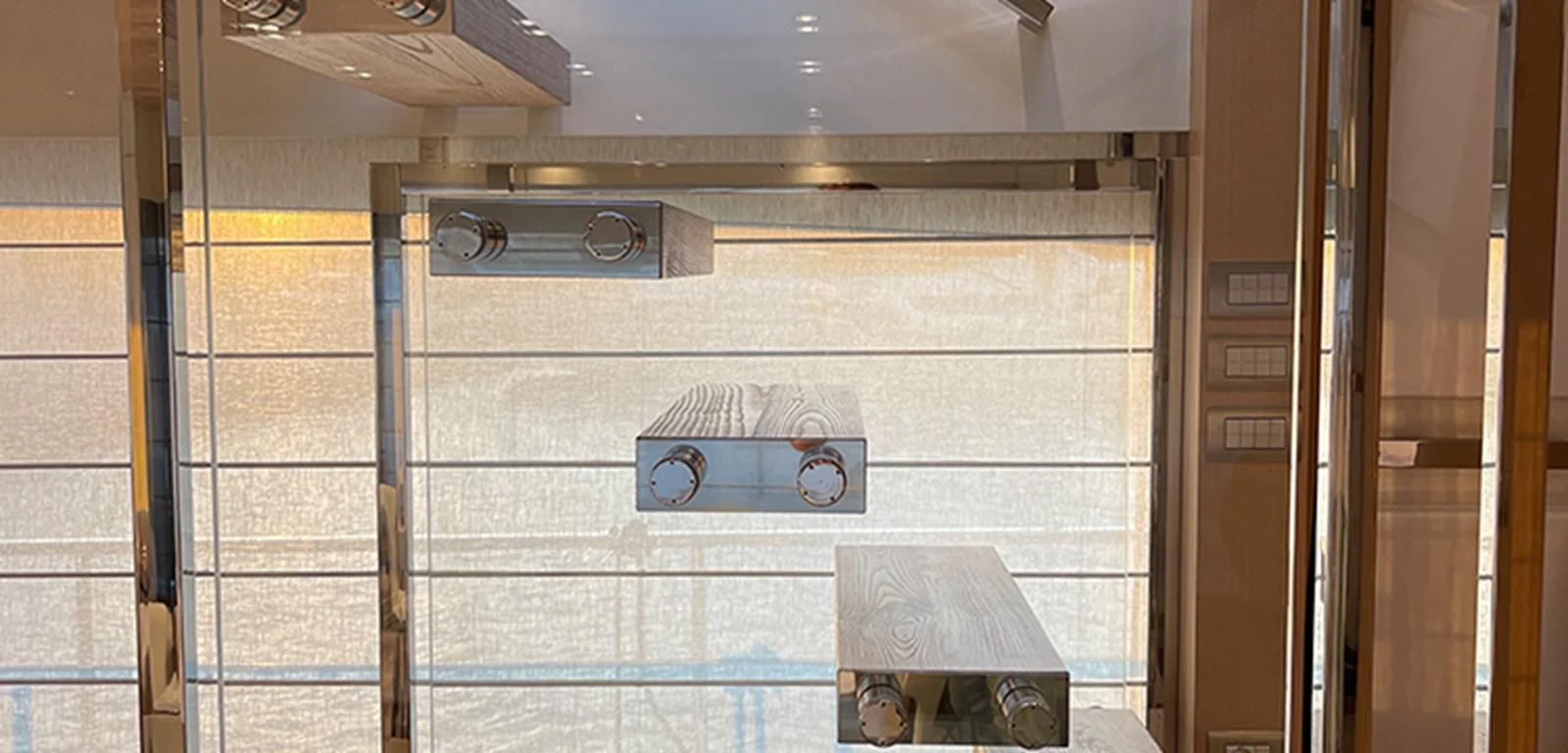 a door with a picture on it aboard Y2 Yacht for Sale