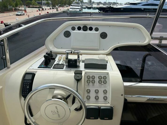 the inside of a car aboard WATCH ME Yacht for Charter
