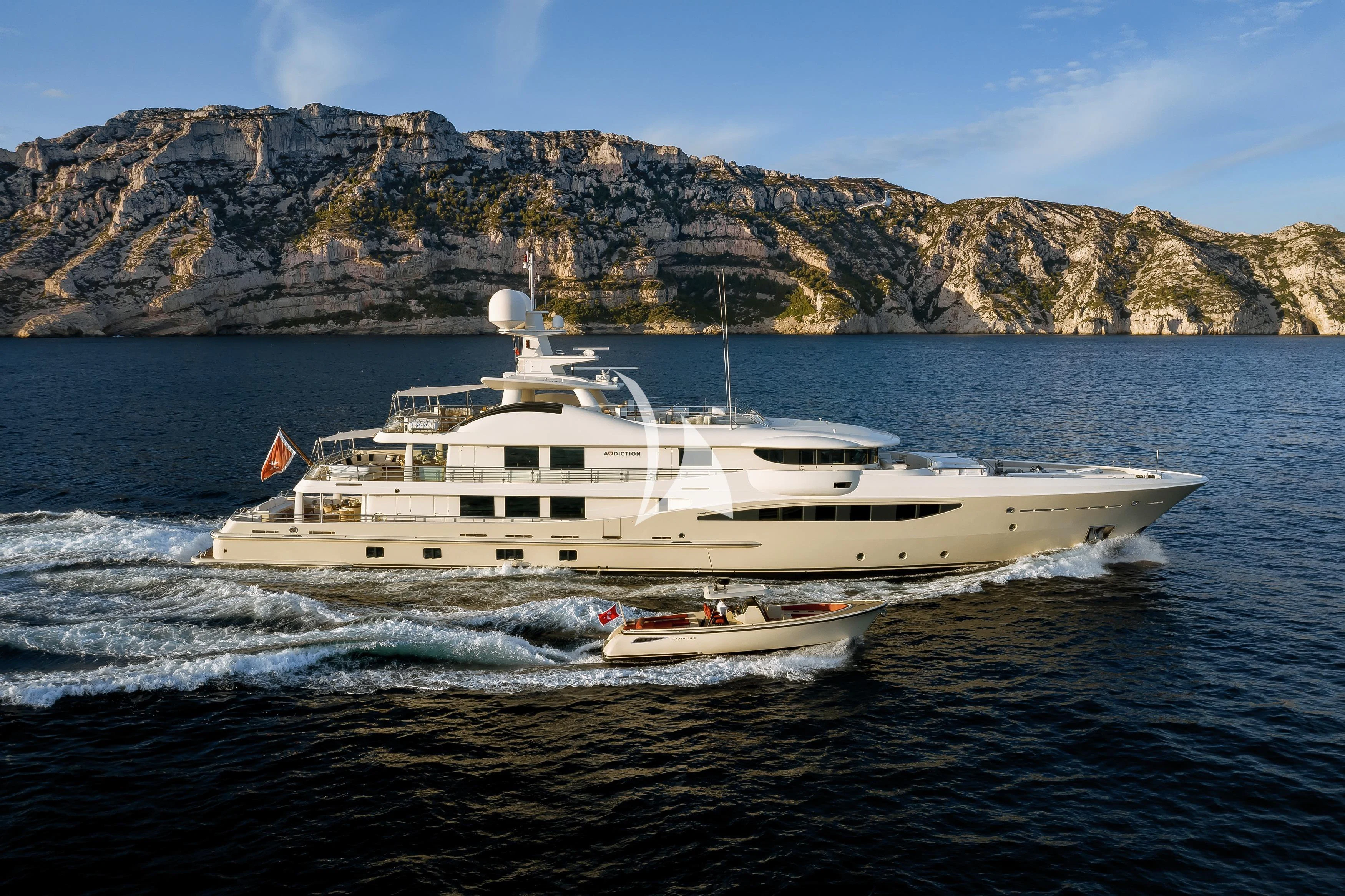 a boat on the water aboard GRACE (YET) Yacht for Sale