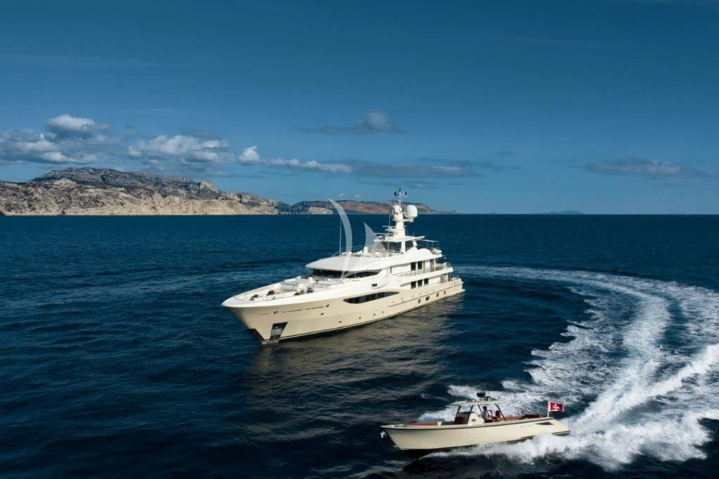a boat on the water aboard GRACE (YET) Yacht for Sale