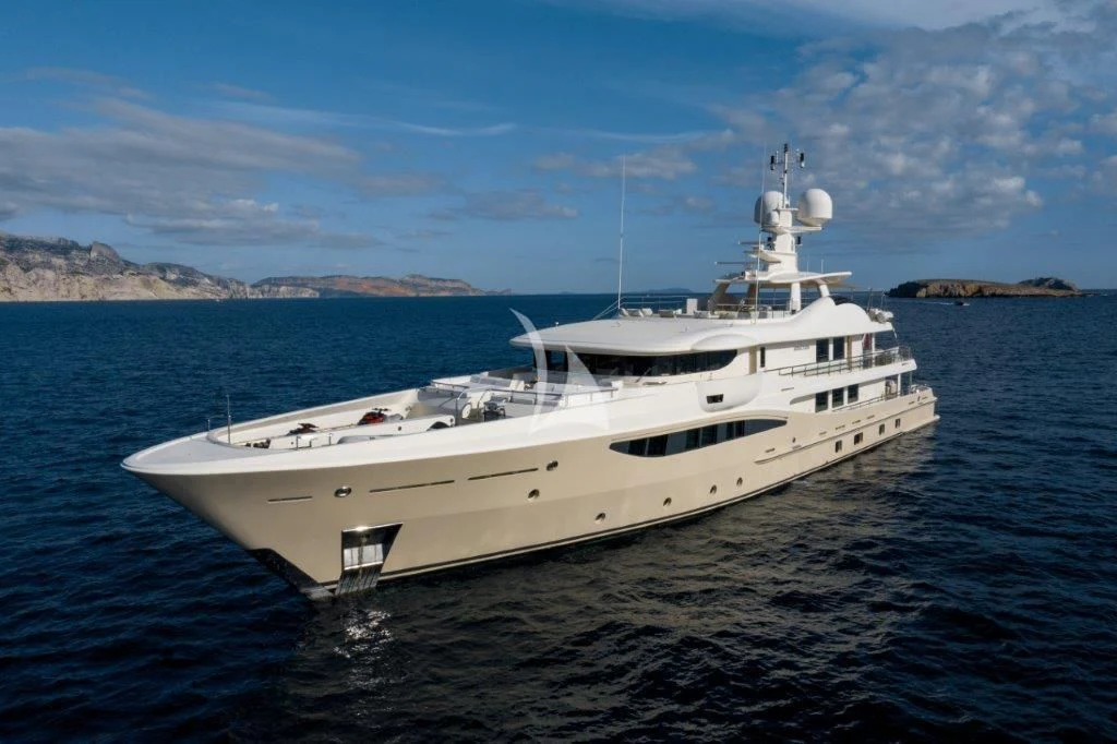 a white yacht in the water aboard GRACE (YET) Yacht for Sale