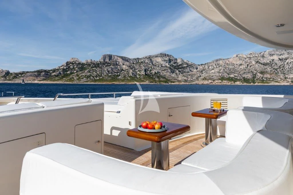 a room with a table and chairs aboard GRACE (YET) Yacht for Sale