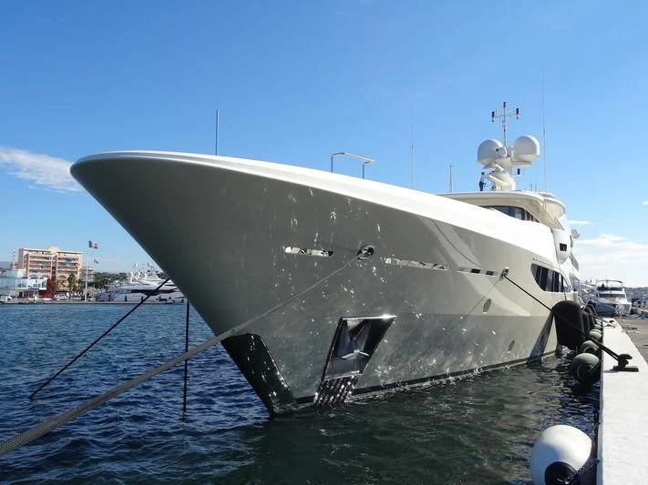 a large white ship in the water aboard GRACE (YET) Yacht for Sale