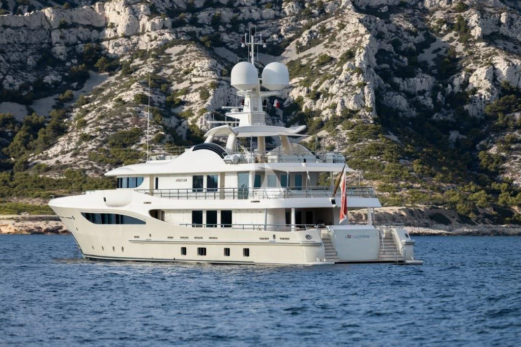 a boat on the water aboard GRACE (YET) Yacht for Sale