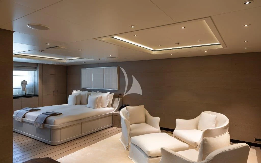 a room with a bed and a couch aboard GRACE (YET) Yacht for Sale