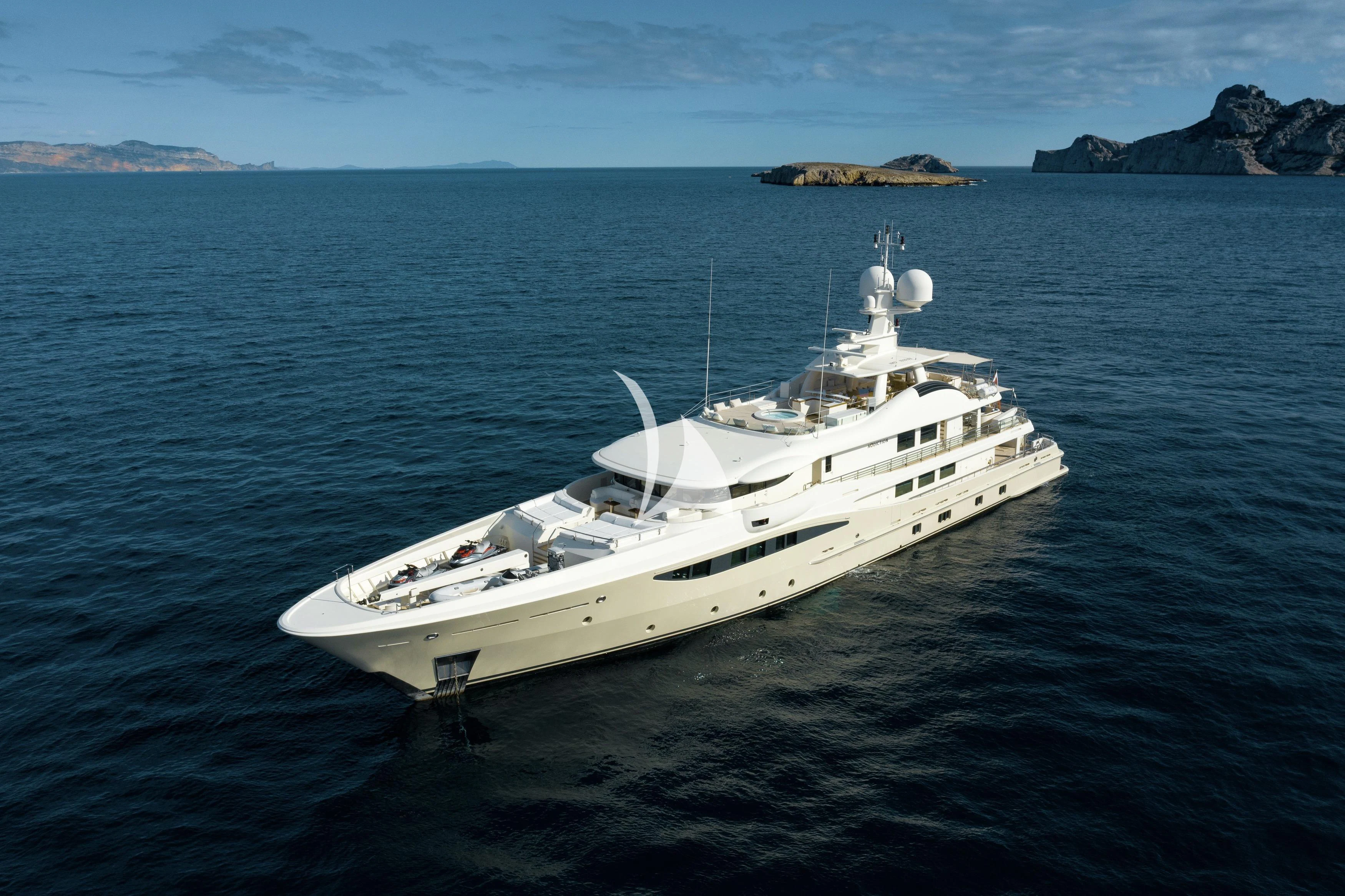 a white yacht in the water aboard GRACE (YET) Yacht for Sale