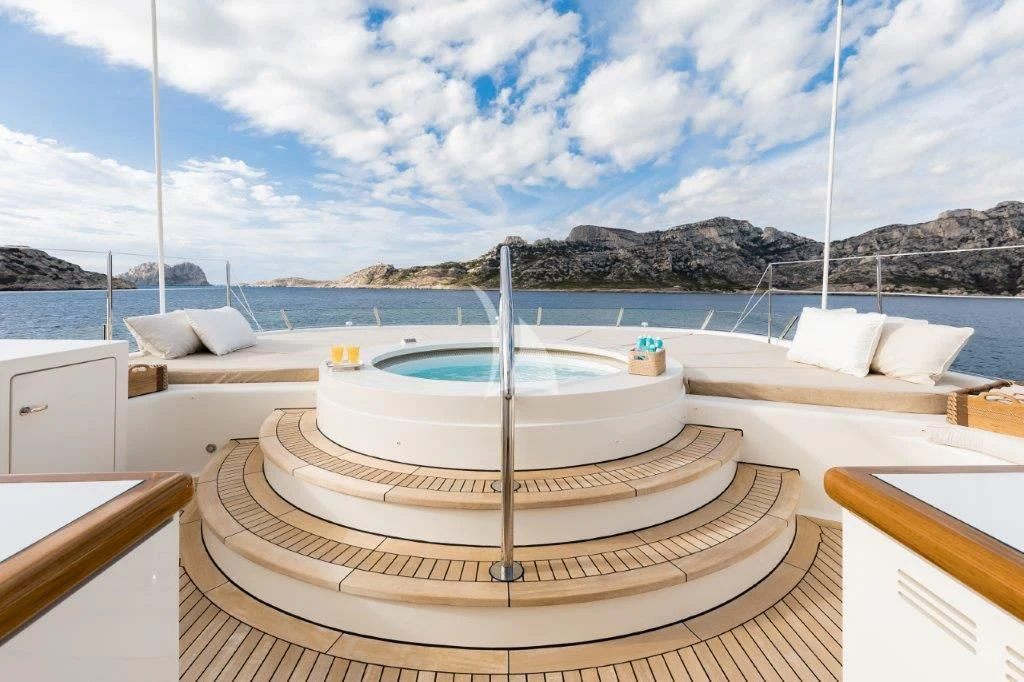 a boat on a deck aboard GRACE (YET) Yacht for Sale
