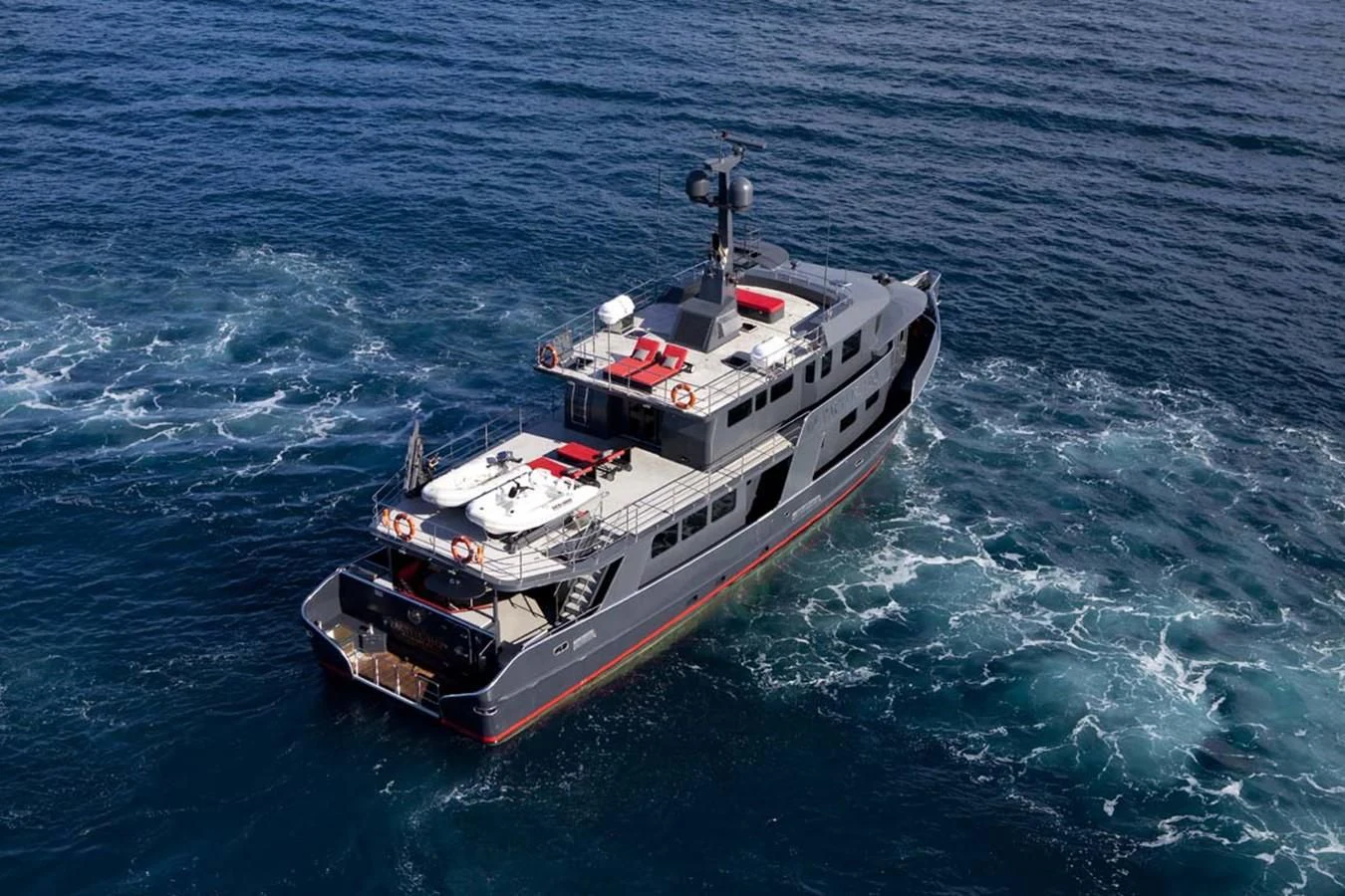 a boat in the water aboard PACIFIC HQ Yacht for Sale