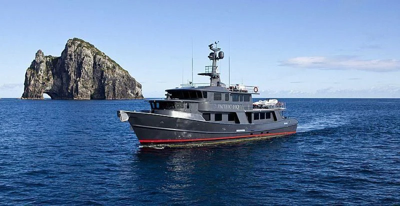 a boat in the water aboard PACIFIC HQ Yacht for Sale