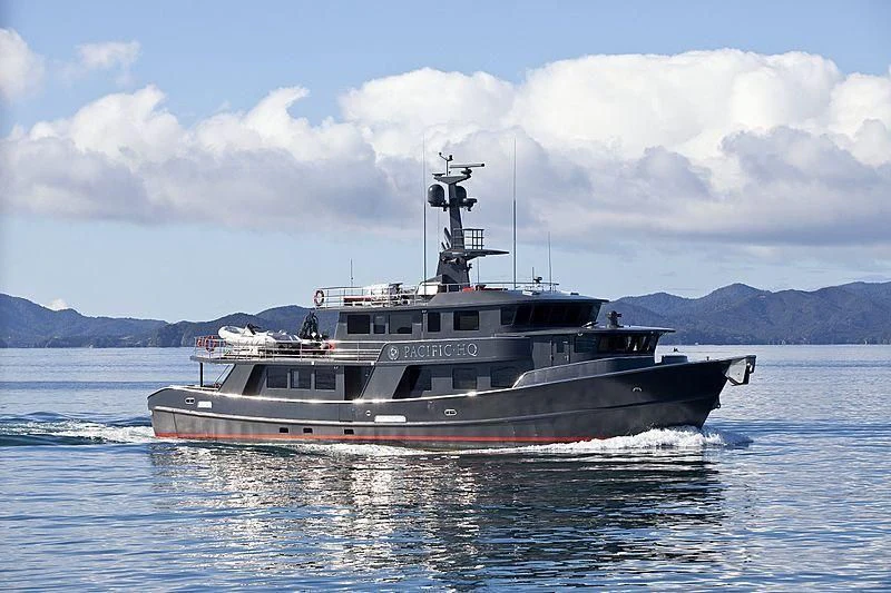 a boat in the water aboard PACIFIC HQ Yacht for Sale