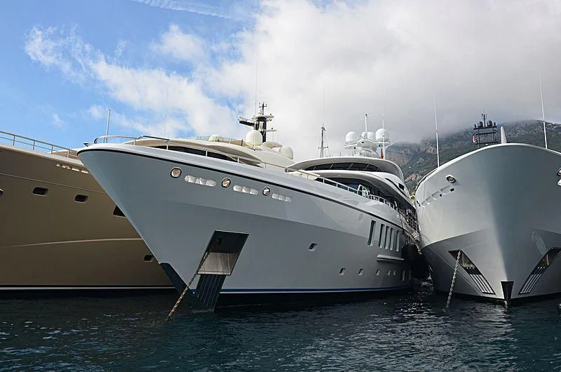 a few boats in the water aboard PLVS VLTRA Yacht for Sale