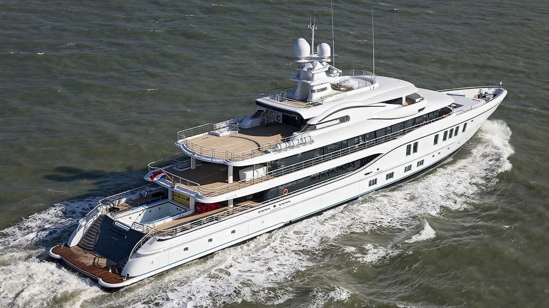 a ship on the water aboard PLVS VLTRA Yacht for Sale