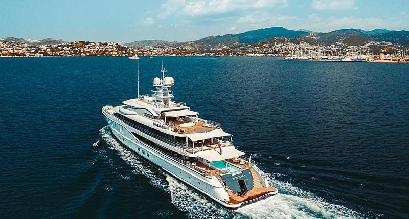 a ship on the water aboard PLVS VLTRA Yacht for Sale