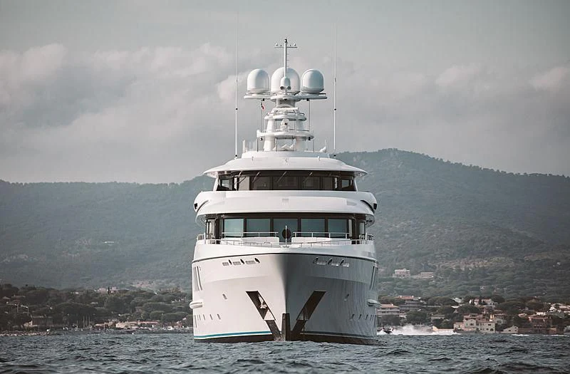 a ship in the water aboard PLVS VLTRA Yacht for Sale