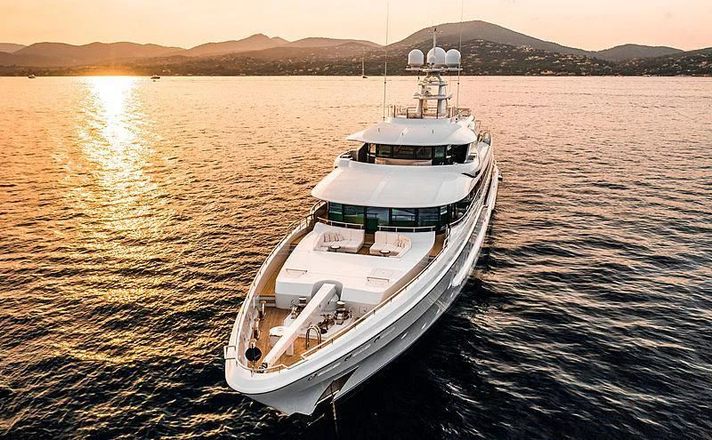 a boat in the water aboard PLVS VLTRA Yacht for Sale
