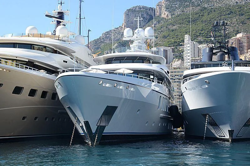 several boats in the water aboard PLVS VLTRA Yacht for Sale