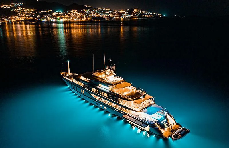 a boat in the water aboard PLVS VLTRA Yacht for Sale