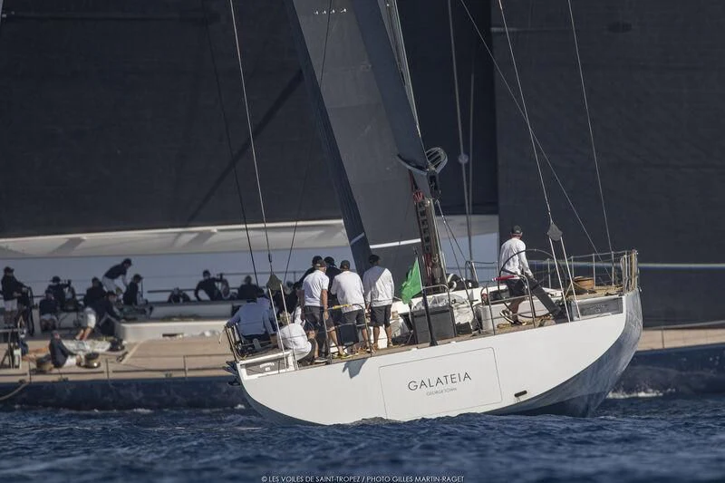 a boat with people on it aboard GALATEIA Yacht for Sale