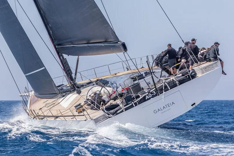 a group of people on a sailboat aboard GALATEIA Yacht for Sale