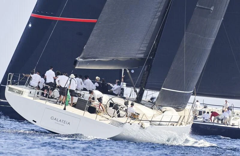 a group of people on a sailboat aboard GALATEIA Yacht for Sale