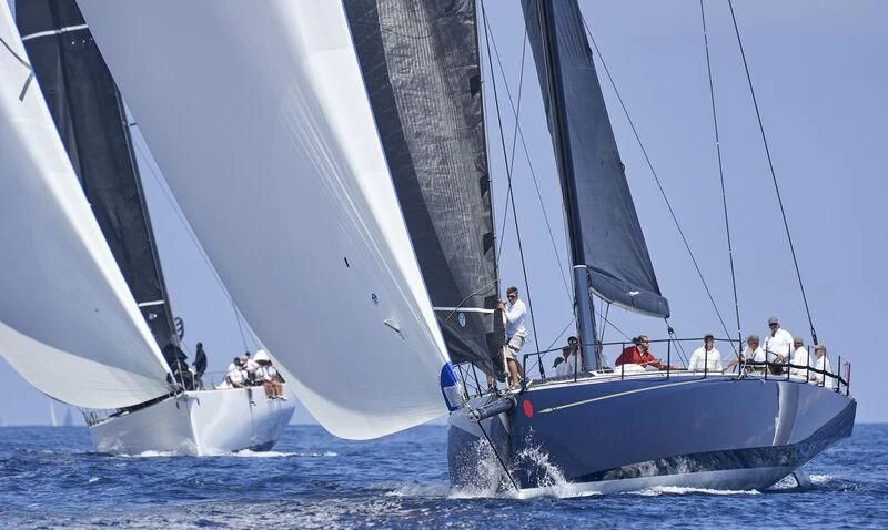 a group of people sailing on a boat aboard GALATEIA Yacht for Sale