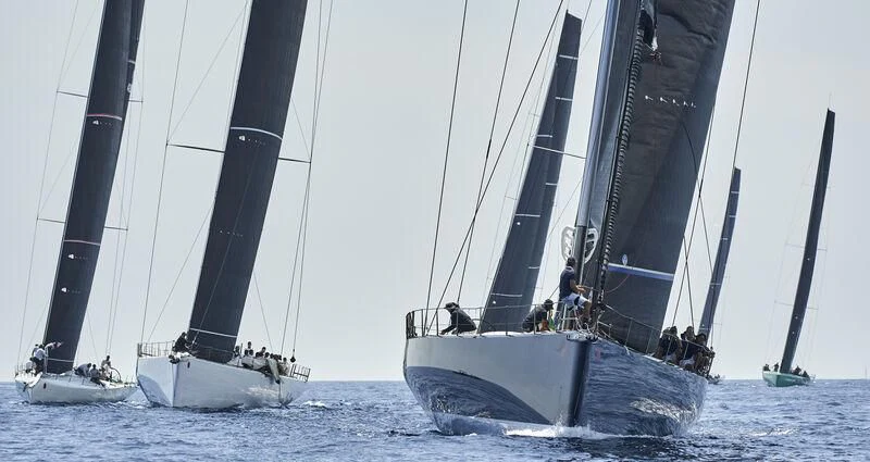 a group of sailboats on the water aboard GALATEIA Yacht for Sale