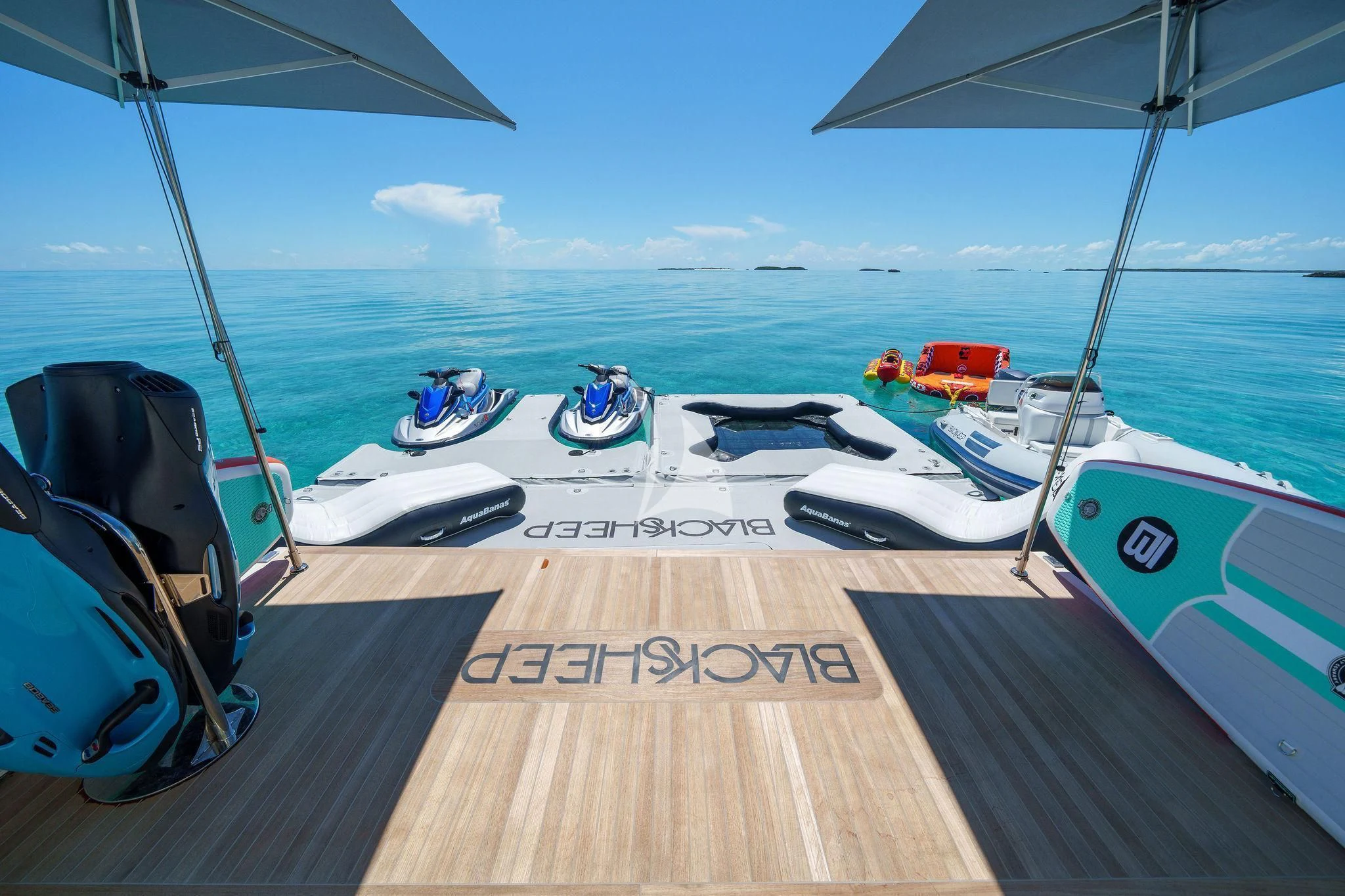 a boat on the water aboard BLACK SHEEP Yacht for Sale