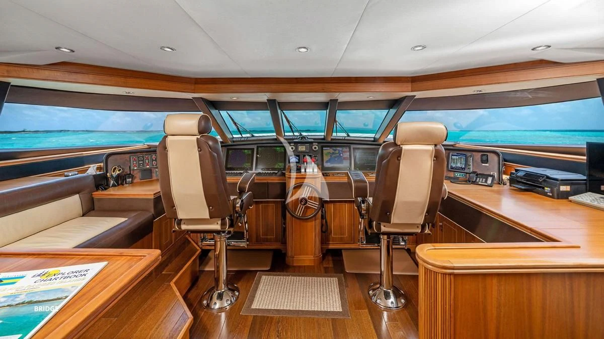 a room with a chair and a desk aboard BLACK SHEEP Yacht for Sale