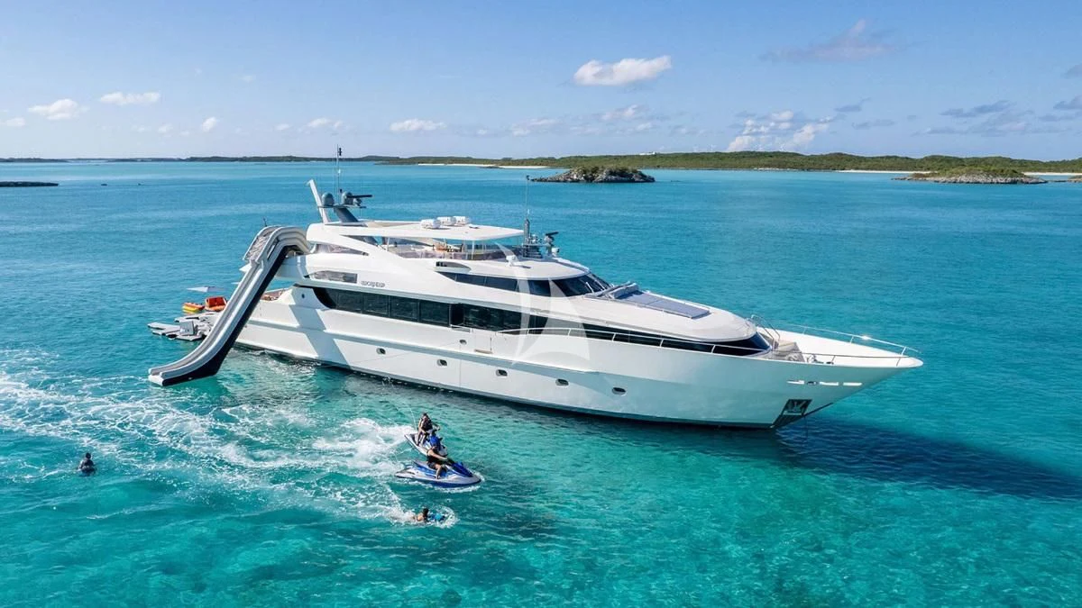 a boat on the water aboard BLACK SHEEP Yacht for Sale