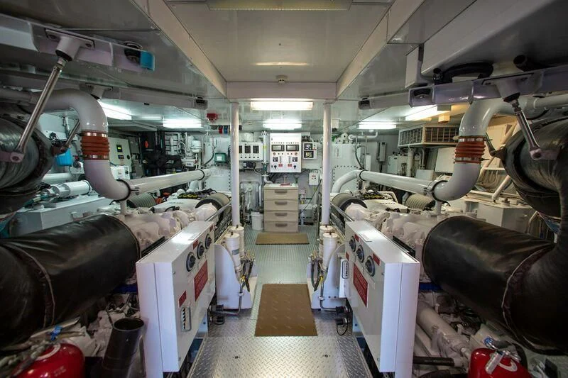 a room with machinery aboard BLACK SHEEP Yacht for Sale