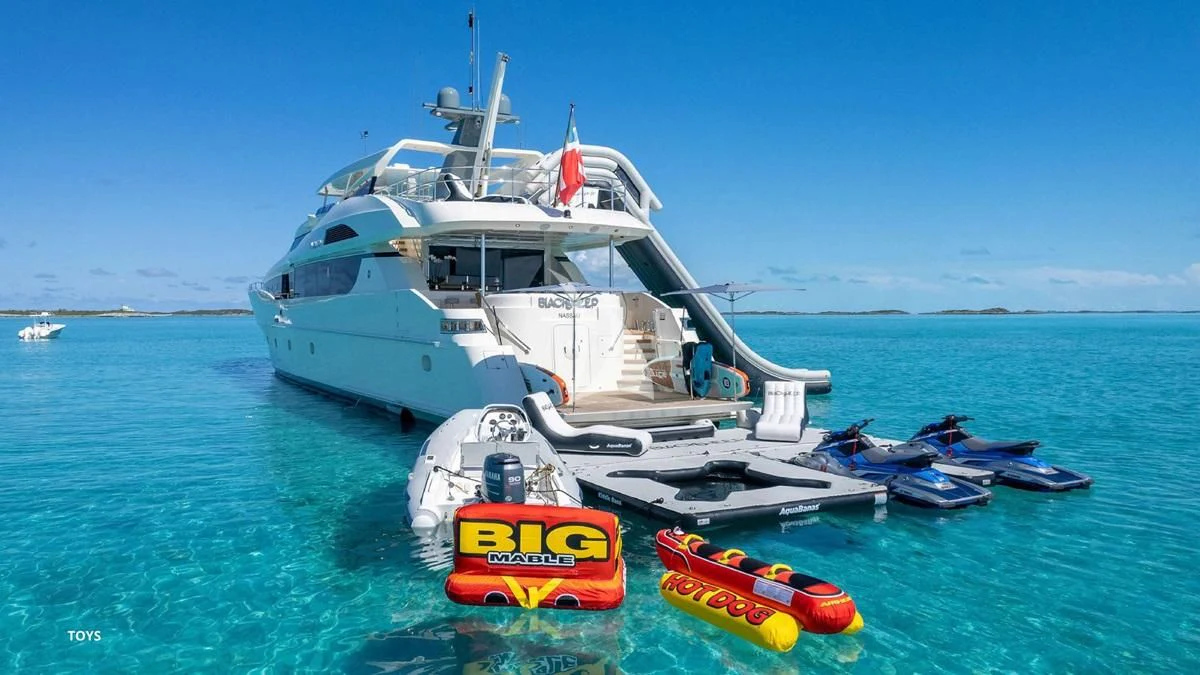 a boat on the water aboard BLACK SHEEP Yacht for Sale