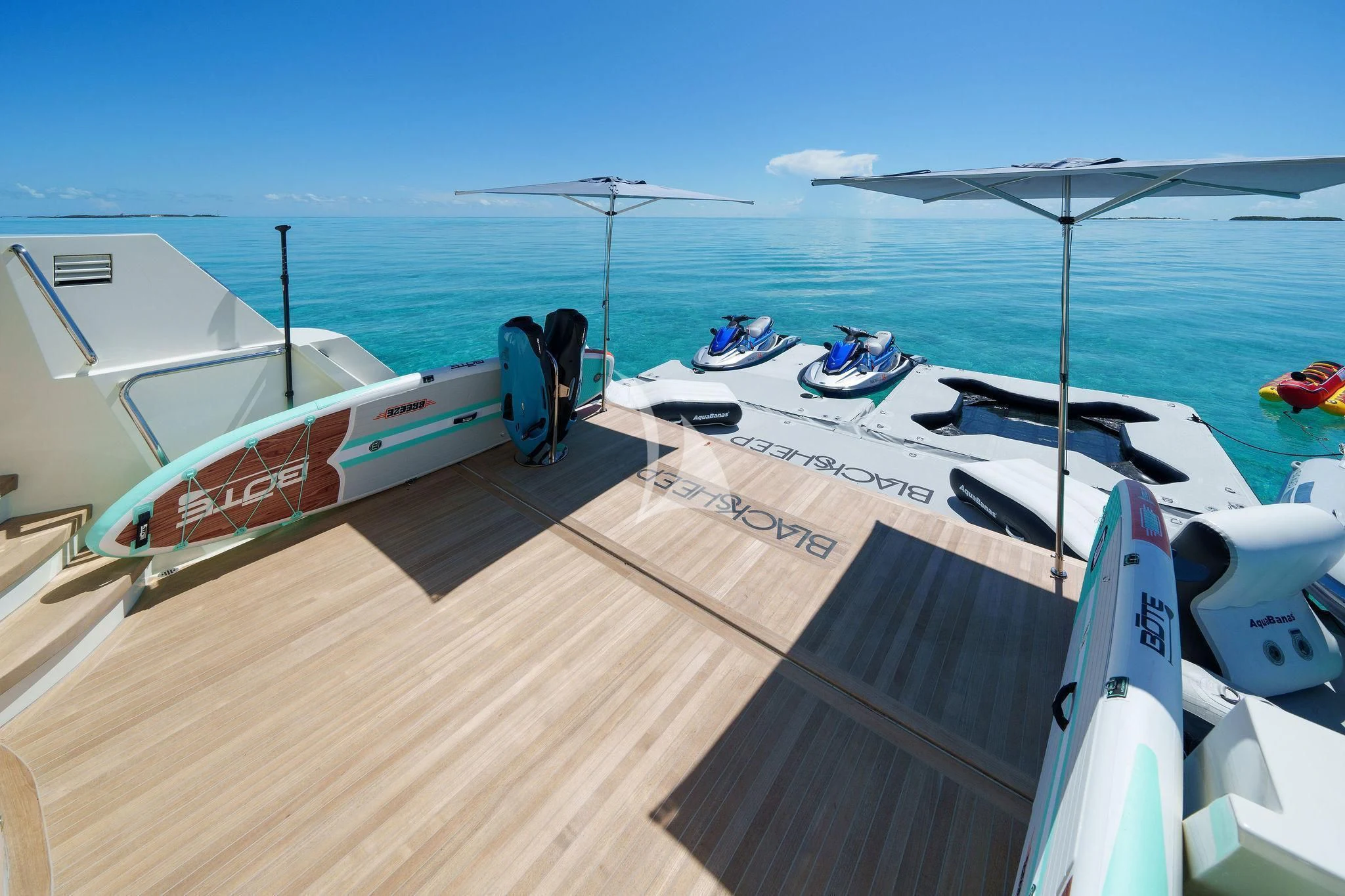 a boat on the water aboard BLACK SHEEP Yacht for Sale