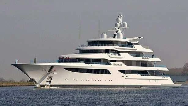 a large white yacht aboard ROYAL ROMANCE Yacht for Sale