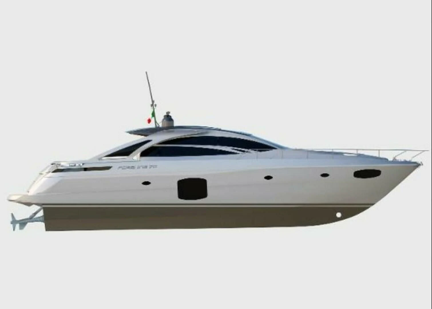 a white yacht with a single propeller aboard THE OFFICE Yacht for Sale