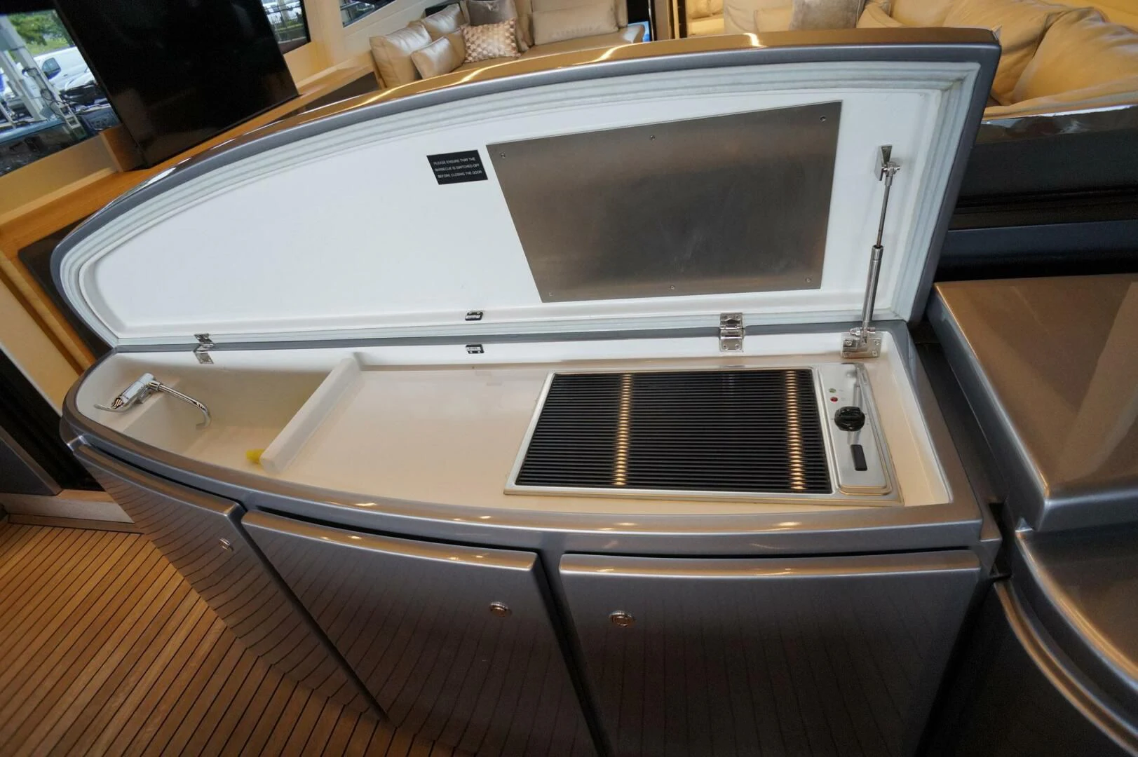 a white microwave oven aboard THE OFFICE Yacht for Sale
