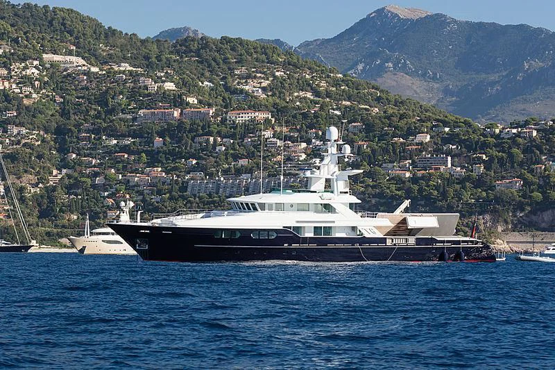 a large white boat in the water aboard V6 Yacht for Sale