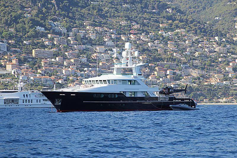 a large ship in the water aboard V6 Yacht for Sale