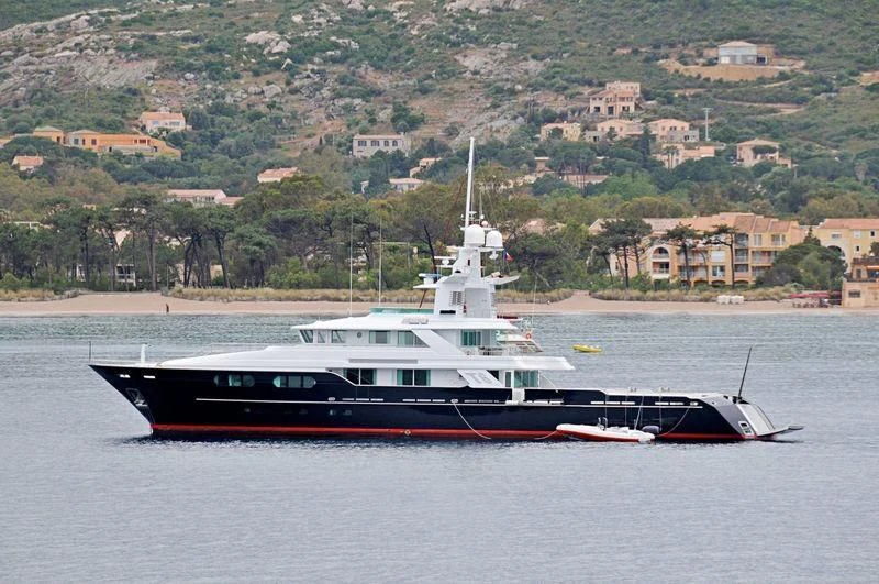 a large boat in the water aboard V6 Yacht for Sale
