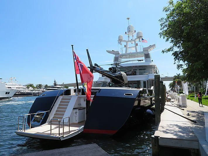 a boat docked at a dock aboard V6 Yacht for Sale