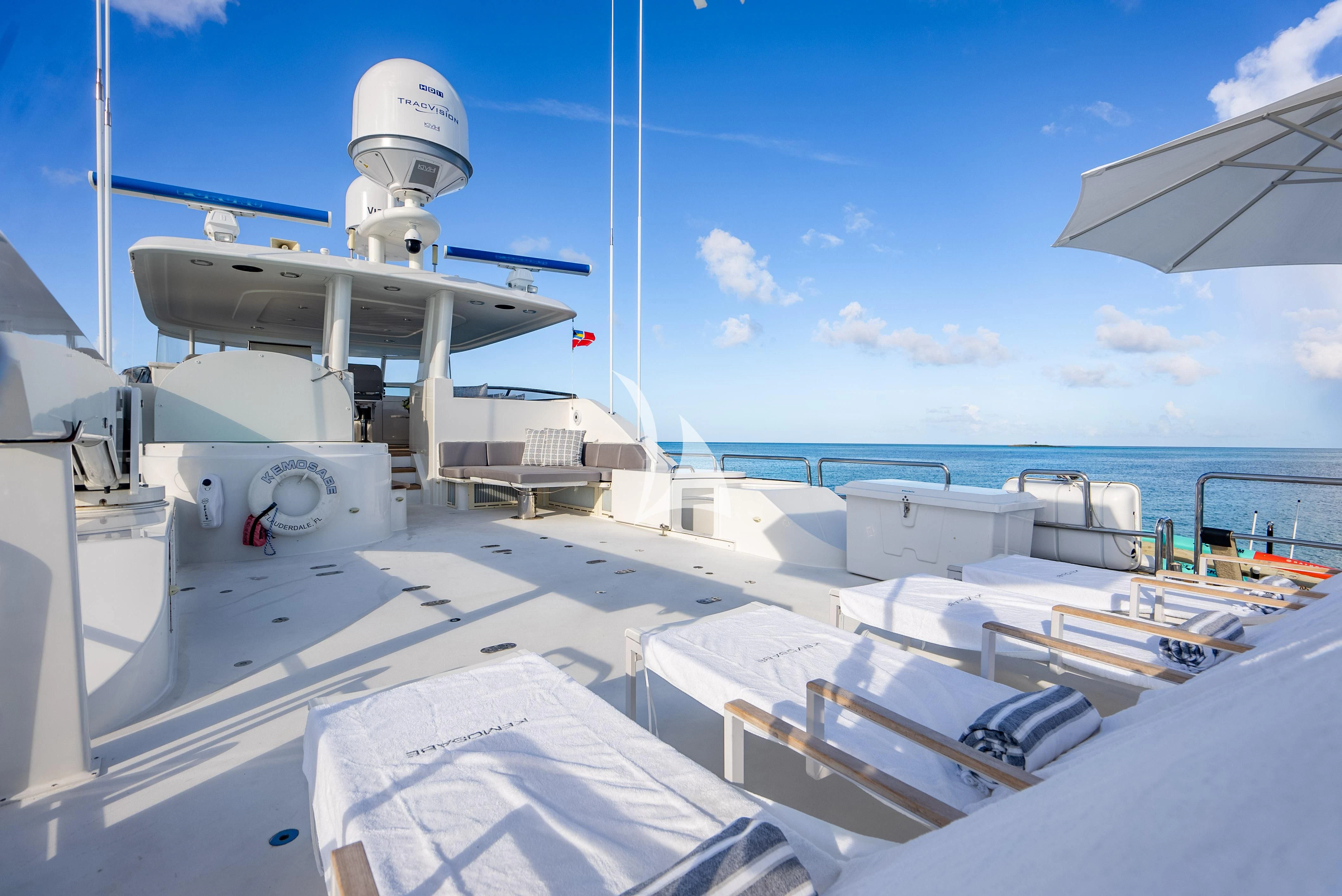 a boat on the water aboard KEMOSABE Yacht for Charter