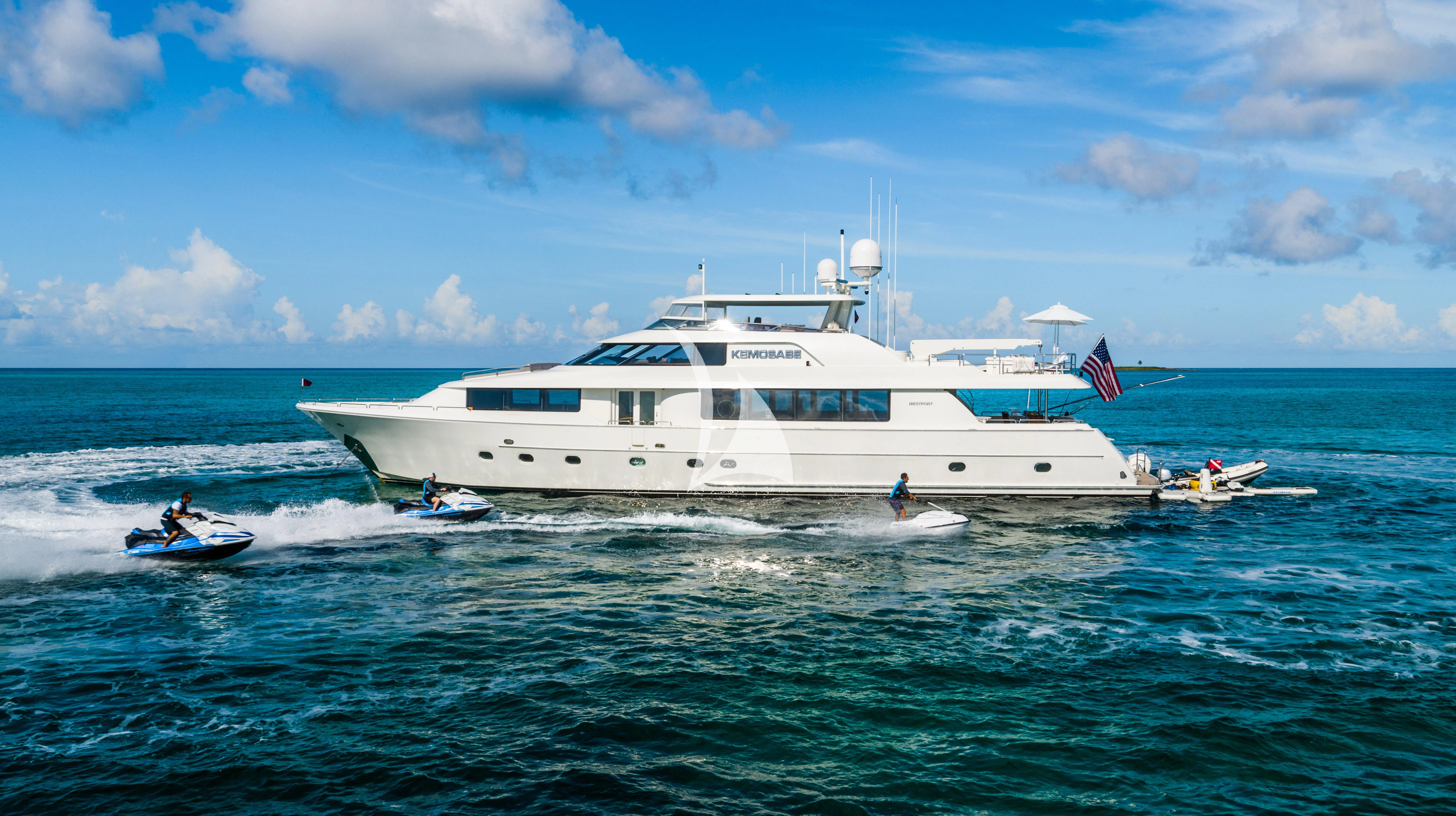 a boat on the water aboard KEMOSABE Yacht for Charter