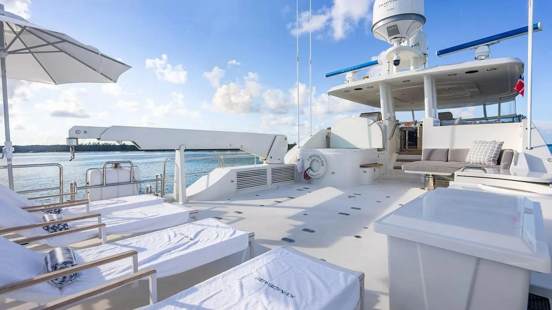 a boat docked at a pier aboard KEMOSABE Yacht for Charter