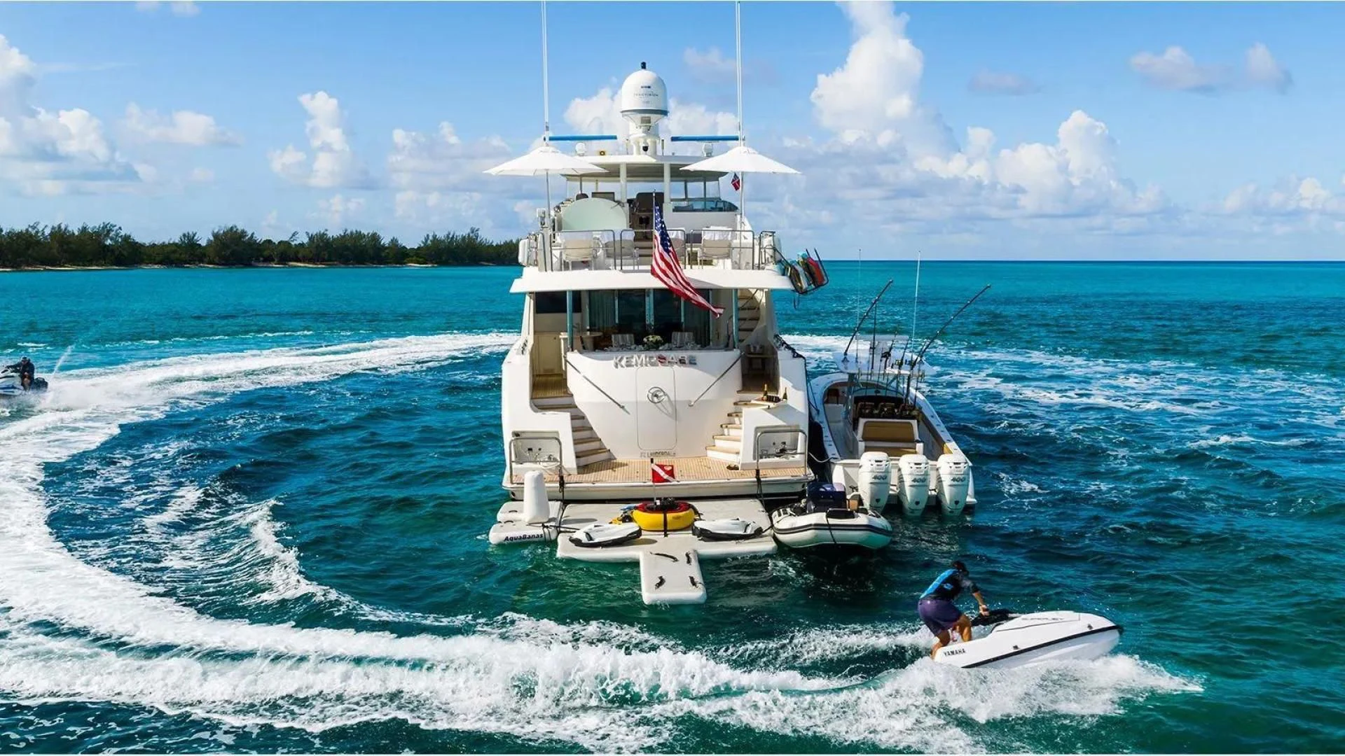 a boat on the water aboard KEMOSABE Yacht for Charter