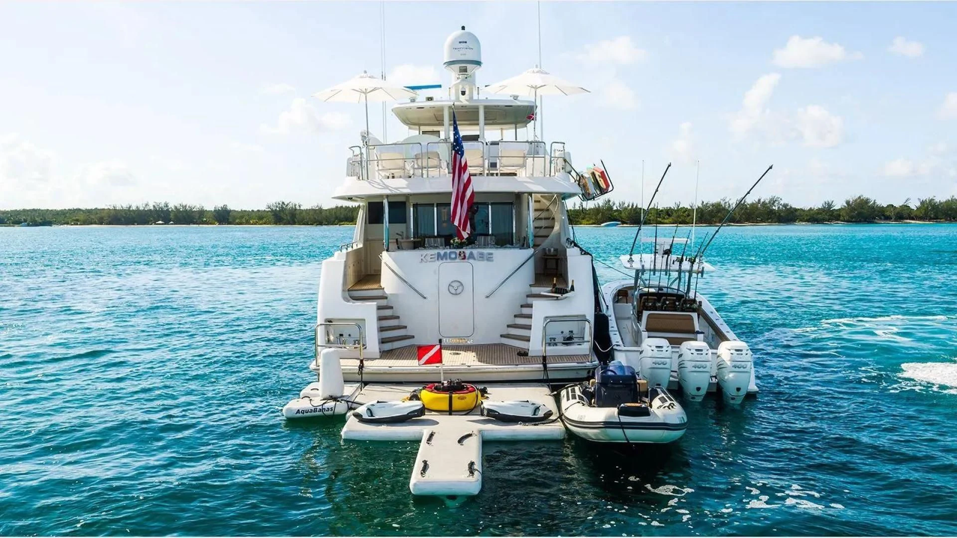 a boat on the water aboard KEMOSABE Yacht for Charter