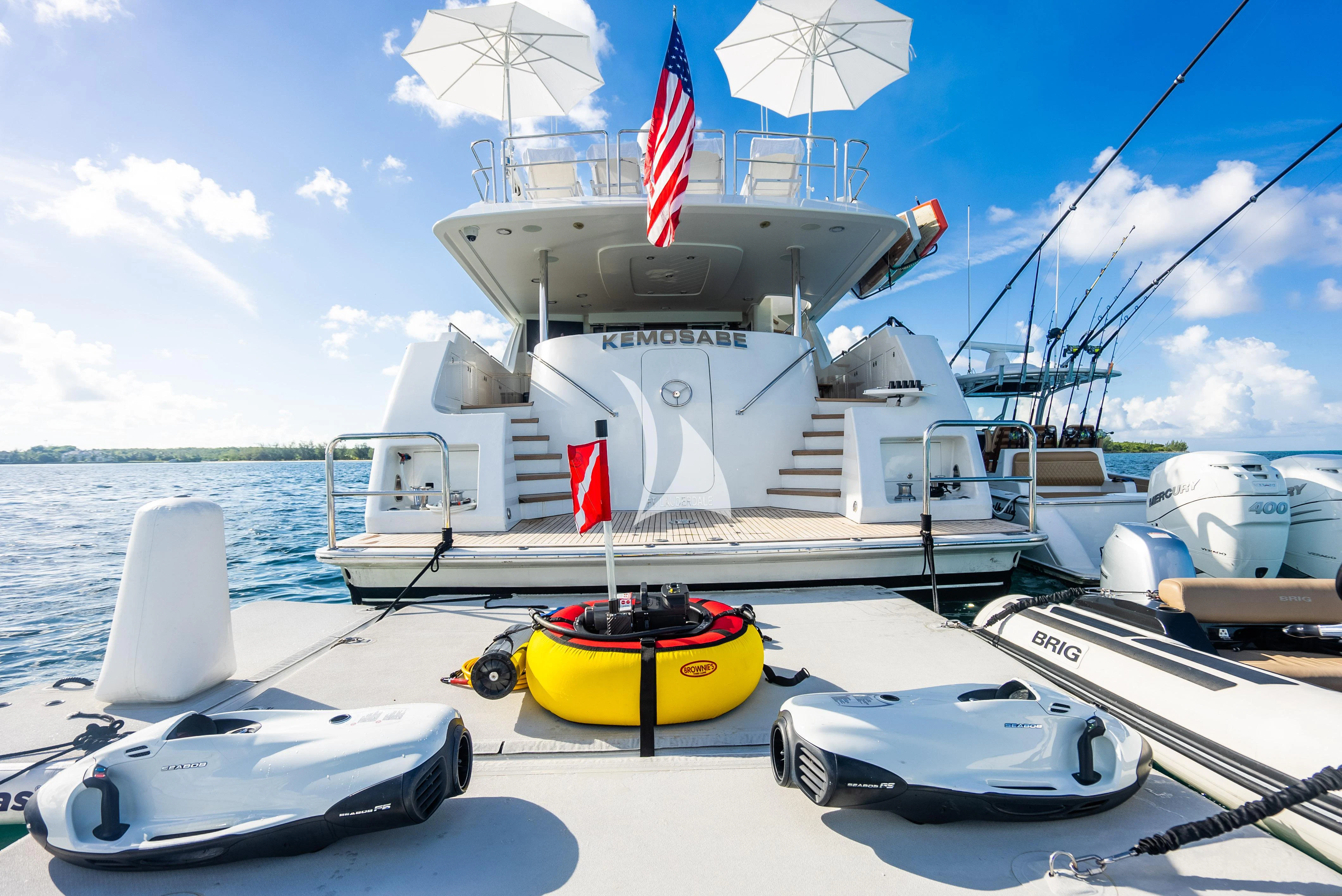 a boat on the water aboard KEMOSABE Yacht for Charter